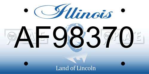 AF98370 Illinois License Plate