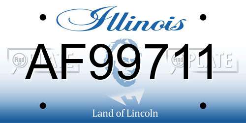 AF99711 Illinois License Plate