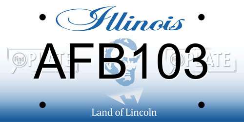 AFB103 Illinois License Plate