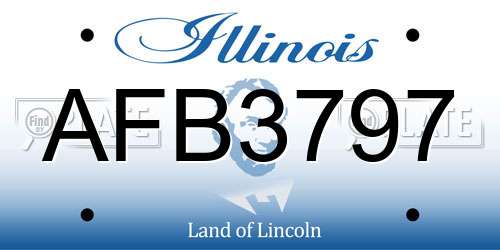 AFB3797 Illinois License Plate