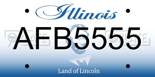 AFB5555 Illinois License Plate