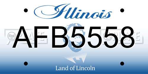 AFB5558 Illinois License Plate