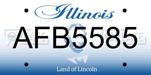 AFB5585 Illinois License Plate