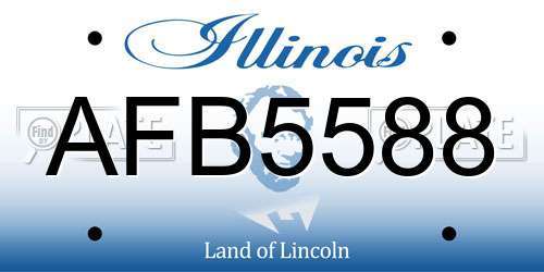 AFB5588 Illinois License Plate