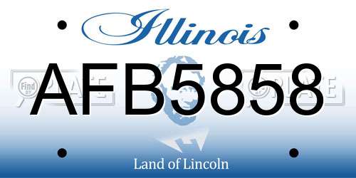 AFB5858 Illinois License Plate