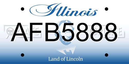 AFB5888 Illinois License Plate
