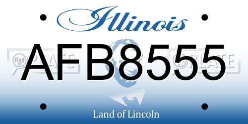 AFB8555 Illinois License Plate