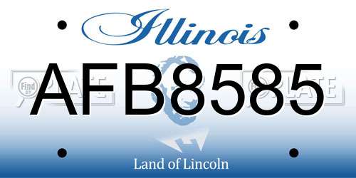 AFB8585 Illinois License Plate