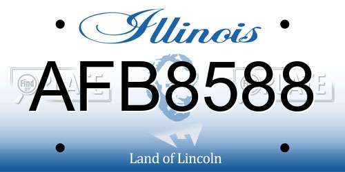 AFB8588 Illinois License Plate