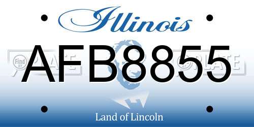 AFB8855 Illinois License Plate
