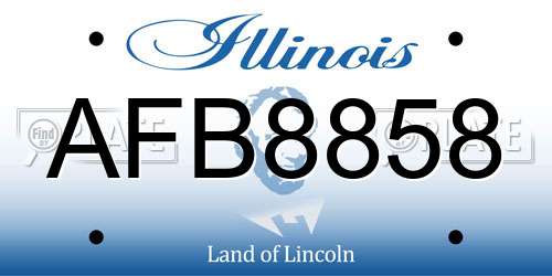 AFB8858 Illinois License Plate