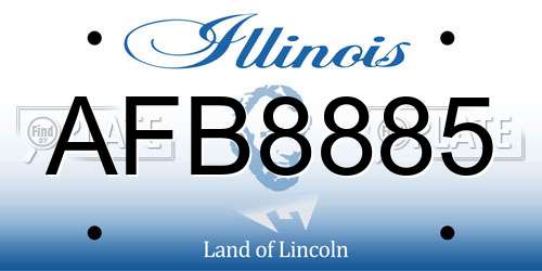 AFB8885 Illinois License Plate