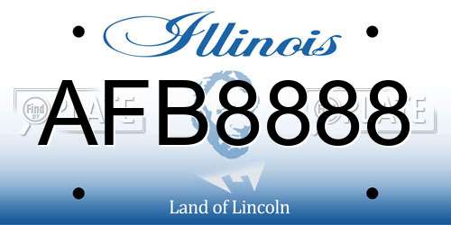 AFB8888 Illinois License Plate
