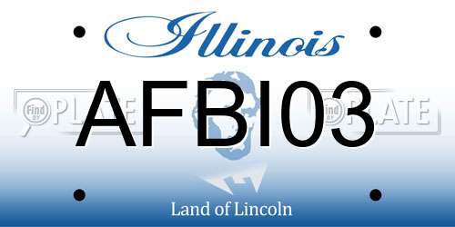 AFBI03 Illinois License Plate