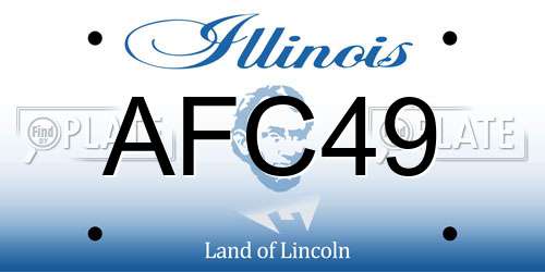 AFC49 Illinois License Plate