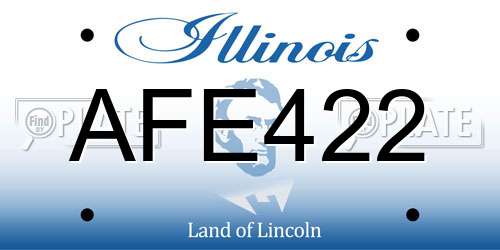 AFE422 Illinois License Plate
