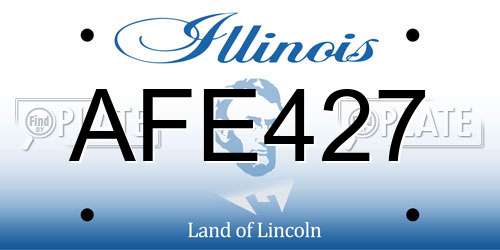 AFE427 Illinois License Plate