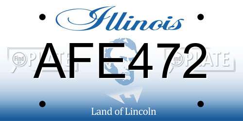 AFE472 Illinois License Plate