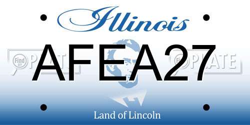 AFEA27 Illinois License Plate