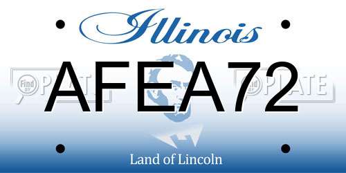AFEA72 Illinois License Plate