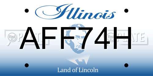 AFF74H Illinois License Plate