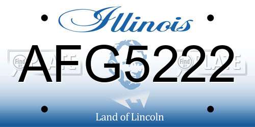 AFG5222 Illinois License Plate