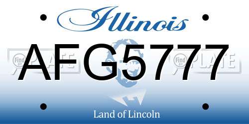 AFG5777 Illinois License Plate