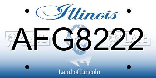 AFG8222 Illinois License Plate