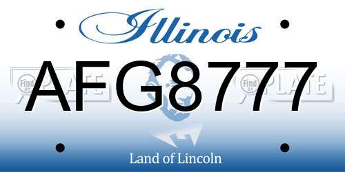AFG8777 Illinois License Plate