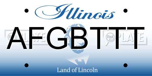 AFGBTTT Illinois License Plate