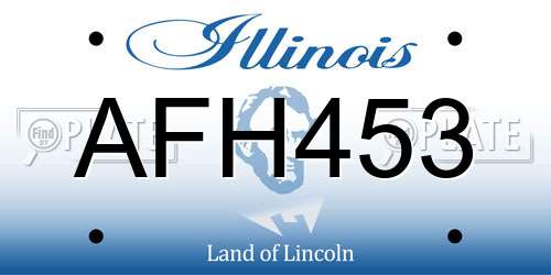 AFH453 Illinois License Plate