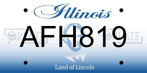 AFH819 Illinois License Plate