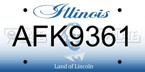 AFK9361 Illinois License Plate