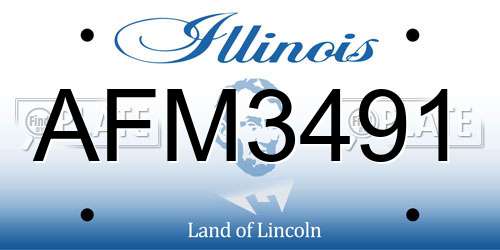 AFM3491 Illinois License Plate