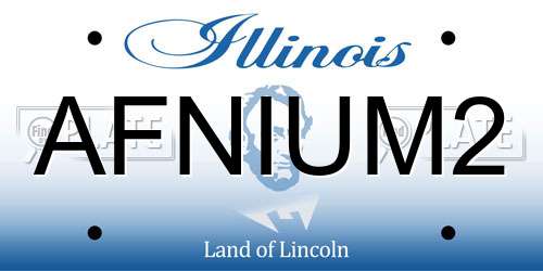 AFNIUM2 Illinois License Plate