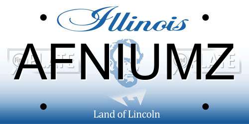 AFNIUMZ Illinois License Plate