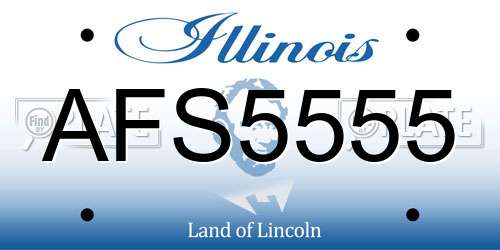 AFS5555 Illinois License Plate