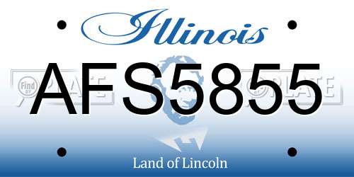 AFS5855 Illinois License Plate