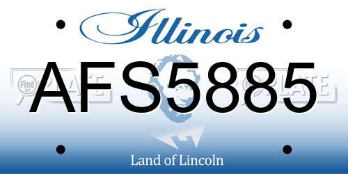 AFS5885 Illinois License Plate