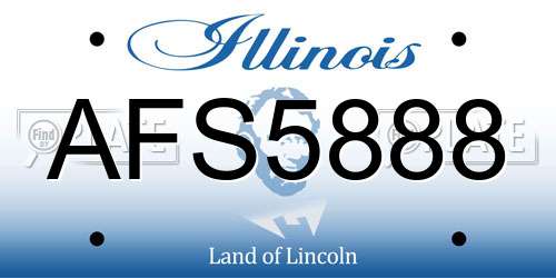 AFS5888 Illinois License Plate