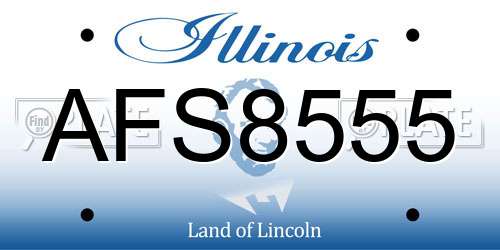 AFS8555 Illinois License Plate
