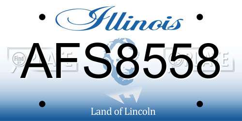 AFS8558 Illinois License Plate