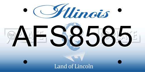 AFS8585 Illinois License Plate