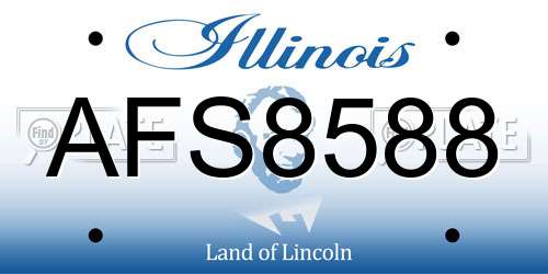 AFS8588 Illinois License Plate