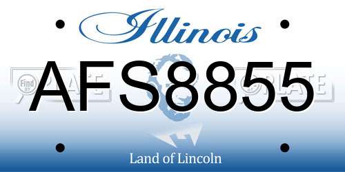 AFS8855 Illinois License Plate