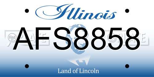AFS8858 Illinois License Plate