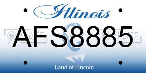 AFS8885 Illinois License Plate