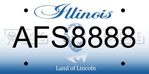 AFS8888 Illinois License Plate