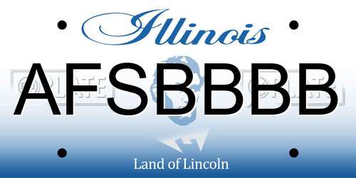 AFSBBBB Illinois License Plate