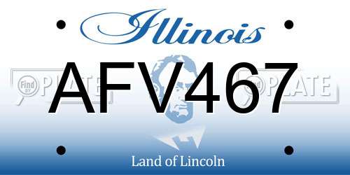 AFV467 Illinois License Plate